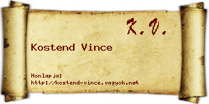 Kostend Vince névjegykártya